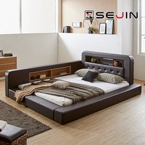세진침대 제우스 LED저상형침대+7존독립40T매트리스, 초코브라운
