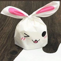 땡쓰몰 토끼봉투 캐릭터포장비닐 보자기포장, 1.토끼봉투M(13*23)/10.윙크토끼, 50매