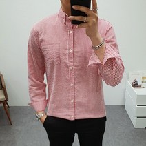 구스마켓 남성용 다운버튼 스트라이프 포켓 셔츠 (3color)