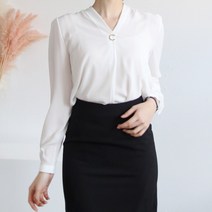 플라잉걸 면접블라우스 브이넥블라우스 정장블라우스
