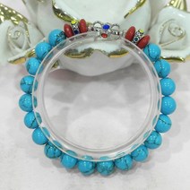 선우몰 터키석 스톤 금강저 합장주 - 천연원석팔찌 남성 여성 패션염주 커플팔찌 8mm