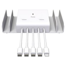 로이직 5포트 고속 멀티충전기 C타입 4p + 8핀 1p, 화이트, 1세트