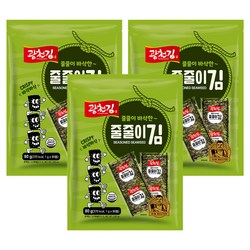 광천김 바삭한 줄줄이김 80p, 80g, 3개