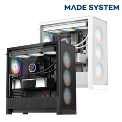 메이드시스템 게이밍PC 풀세트 조립PC 아이온2 붉은사막 게임용 컴퓨터 본체 롤 발로란트 피파 배그 배틀그라운드 디아블로 데스크탑 고사양PC, 1TB, 32GB, 프리도스, 라데온 RX 9070, AMD 7800X3D 하이엔드 MC19 화이트