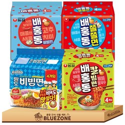 [블루존] 배홍동 시리즈&팔도비빔면 16개입 세트 (팔도 비빔면+칼비빔면+쫄쫄면+배흥동 비빔면) x4, 4개