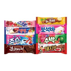 롯데 막대아이스크림 8종 5개씩 40개 죠스바 스큐류바 보석바 수박바 빙빙바 초코퍼지 돼지바 누크바