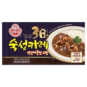 오뚜기 3일 숙성 카레 약간매운맛 고형, 200g, 1개