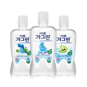 가그린 어린이용 구강세정제 사과향, 380ml, 3개