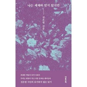 나는 세계와 맞지 않지만:진은영 산문, 진은영 저, 마음산책