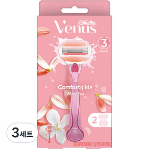 Venus 컴포트 글라이드 화이트티 여성용 면도기 + 면도날 2입