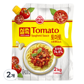 오뚜기 실쏙 토마토 스파게티소스, 2kg, 2개