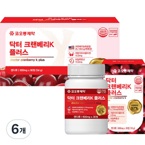 코오롱제약 닥터 크랜베리 K 54g, 30정, 6개