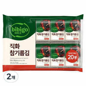 비비고 직화 참기름김, 90g, 2개