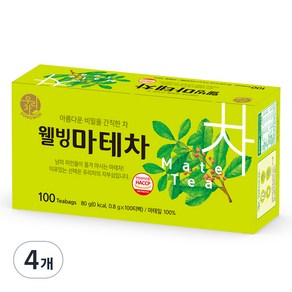 우리차 웰빙 마테차, 800mg, 100개입, 4개