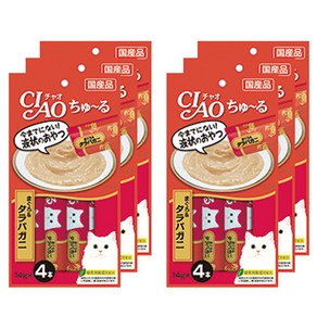 이나바 챠오 츄르 4p, 혼합맛(참치 / 킹크랩), 56g, 6개