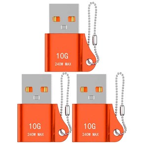 잇곰 스마트IG C type to USB A 변환 젠더, 2.7cm, 오렌지, 3개