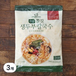 한둘푸드 쫄깃 생두부 칼국수 얼큰한맛 2인분, 342g, 3개