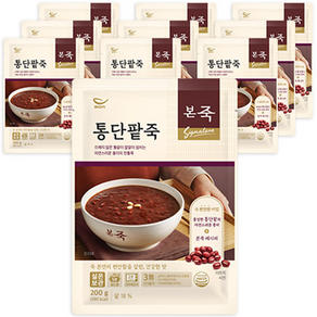 본죽 파우치형 통단팥죽, 200g, 10개