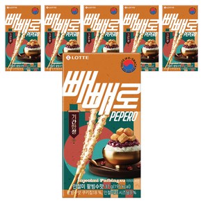 빼빼로 인절미 팥빙수맛, 37g, 6개