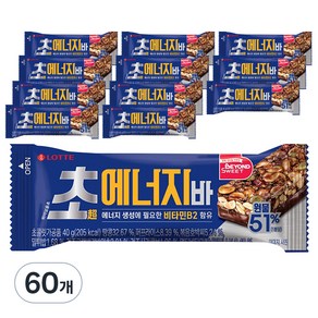 롯데웰푸드 초 에너지바, 40g, 60개