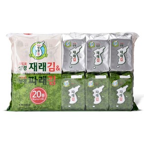 성경식품 지도표 재래식 성경식탁김 4g x 10p + 파래김 4g x 10p