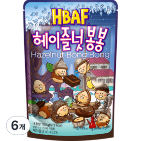 바프 헤이즐넛 봉봉, 100g, 6개