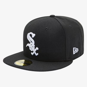 뉴에라 59FIFTY 어센틱 시카고 화이트삭스 MLB 모자, 블랙, 1개