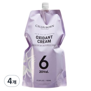 셀리본 헤어 칼라 옥시던트 염색용 산화제 6%, 1100ml, 4개