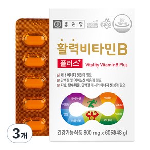 종근당 활력 비타민B 플러스, 60정, 48g, 3개