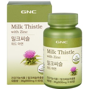 GNC 밀크씨슬 위드 아연 36g, 60정, 1개