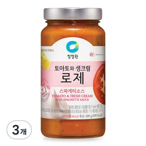 청정원 토마토와 생크림 로제 스파게티소스, 600g, 3개