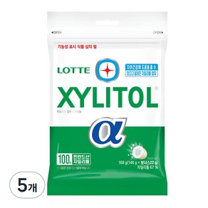 롯데자일리톨 알파 껌 리필, 168g, 5개