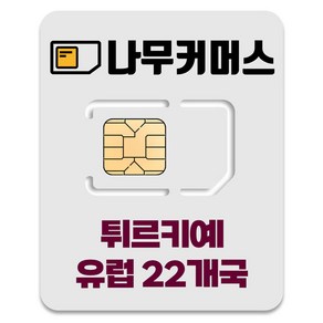 나무커머스 튀르키예 유럽 22개국 유심칩, 1개, 20일, 총 10GB 소진시 저속 무제한