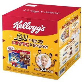 켈로그 호시 스페셜 콘푸로스트 300g + 첵스초코 340g + 콘푸로스트바 35g x 2p + 드로잉카드 랜덤발송 세트 710g, 1세트