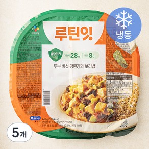 CJ제일제당 루틴잇 두부 버섯 강된장과 보리밥 (냉동), 442g, 5개