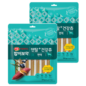 밥이보약 강아지 덴탈플러스 건강츄 면역 7p, 84g, 2팩, 고구마맛
