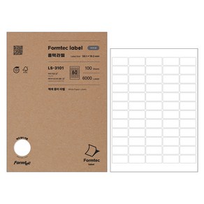 폼텍 레이저 잉크젯 공용 바코드용 라벨 LS-3101, 60칸, 100매