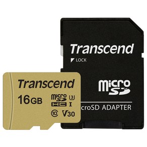 트랜센드 마이크로SD카드 MLC 메모리카드 TS16GUSD500S, 16GB, 1개