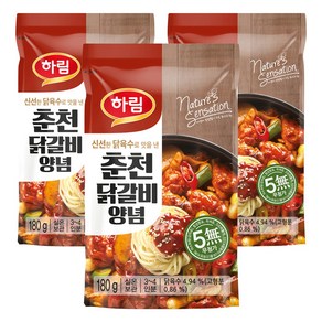 하림 춘천 닭갈비 양념, 180g, 3개