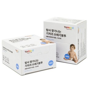 탐사 향기나는 기저귀 쓰레기봉투 베이비파우더향 100p, 2개, 3L