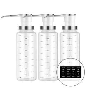 카페로메오 펌프 시럽병 오일병 양념통 화이트 500ml x 3p + 스티커, 1세트