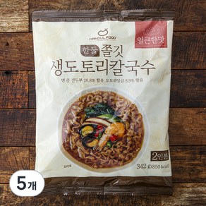 한둘푸드 쫄깃 생도토리 칼국수 얼큰한맛 2인분, 342g, 5개