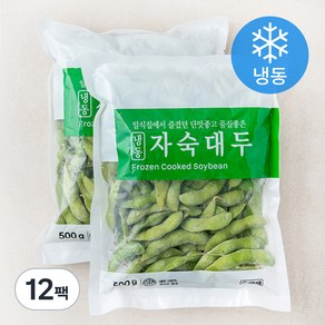 세미원 자숙대두 (냉동), 500g, 12팩