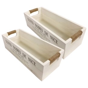 countyitem 내추럴 올리브 우드 박스, 소프트 화이트, 2개