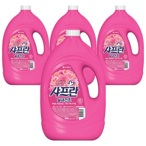 샤프란 실내건조 섬유유연제 핑크 페스티벌 본품, 3.1L, 4개