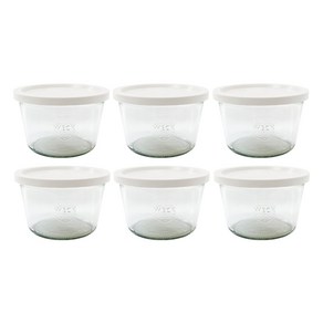 WECK 기본형 유리 저장병 370ml No.741 세트, 6세트, 기본형 370ml유리몸체 6개+PE 뚜껑 밀크 6개