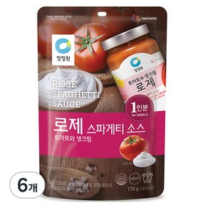 청정원 로제 스파게티소스 싱글파우치, 170g, 6개