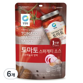 청정원 토마토 스파게티 소스 구운마늘과 양파, 170g, 6개