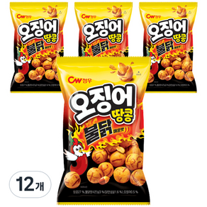 청우식품 오징어땅콩 불닭맛 스낵, 90g, 12개