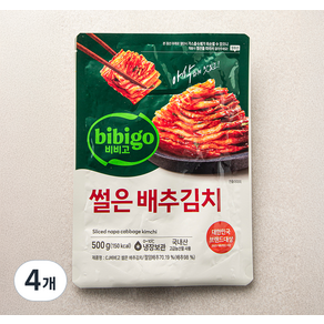 비비고 썰은배추김치, 500g, 4개